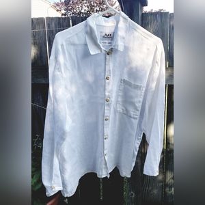 Flax white, small, long-sleeved lightweight linen shirt